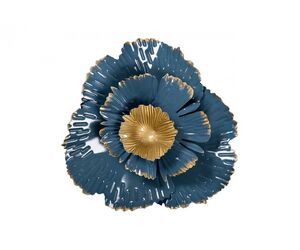 37SM-0848 Декор настенный Цветок золотисто-голубой 23,5*23,5*6,4